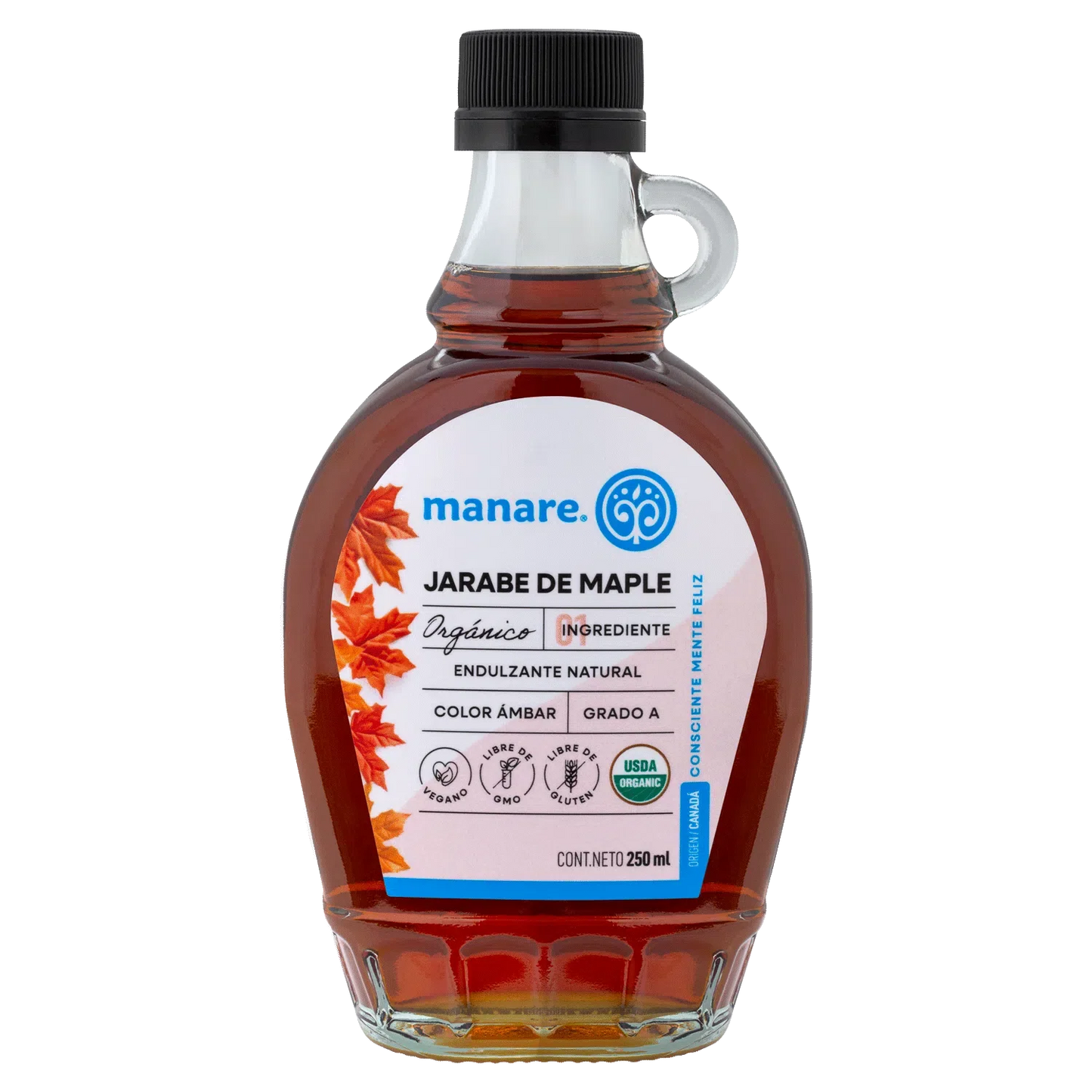 Jarabe de maple organico 250 ml Marca Manare