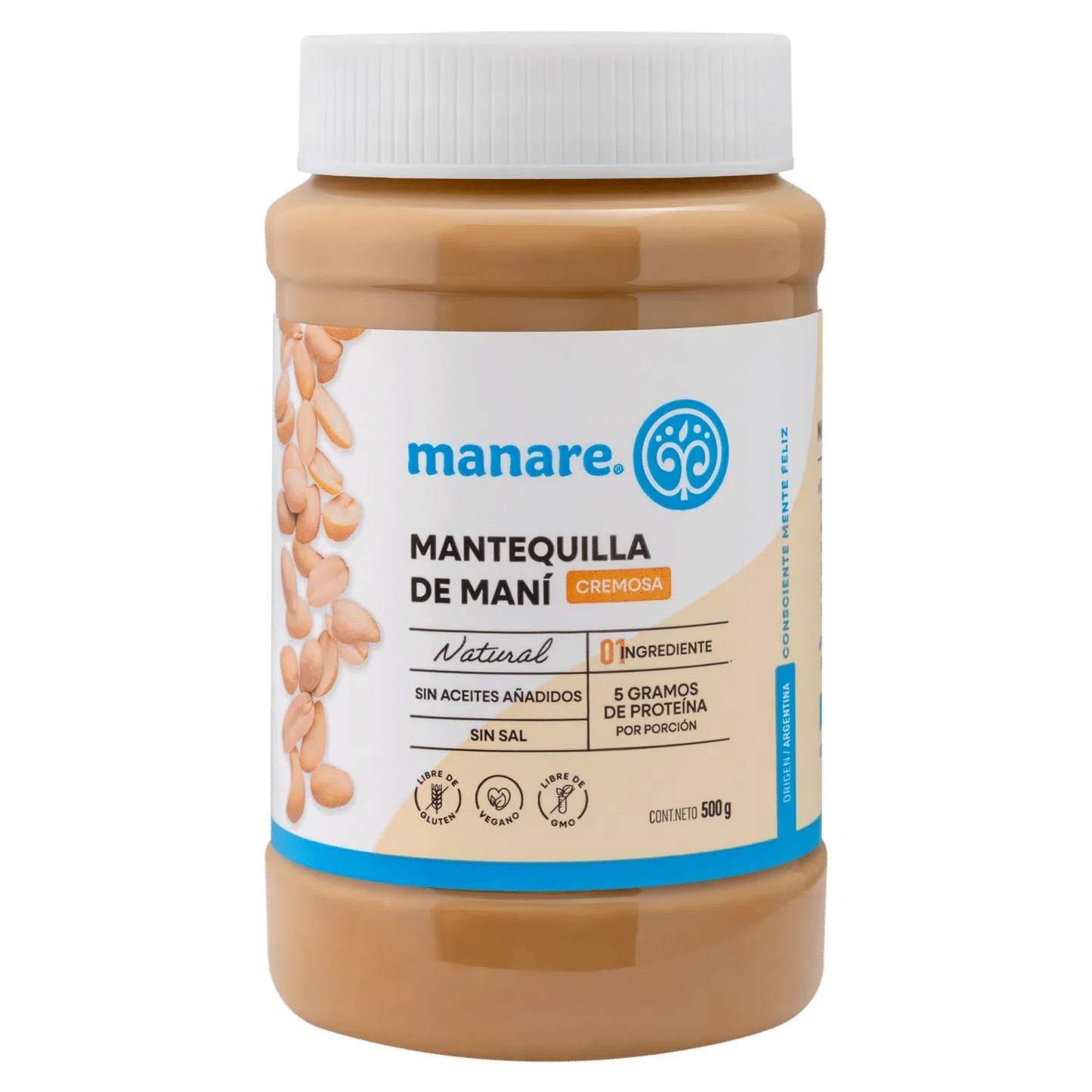 Mantequilla de mani 500 gramos Marca Manare