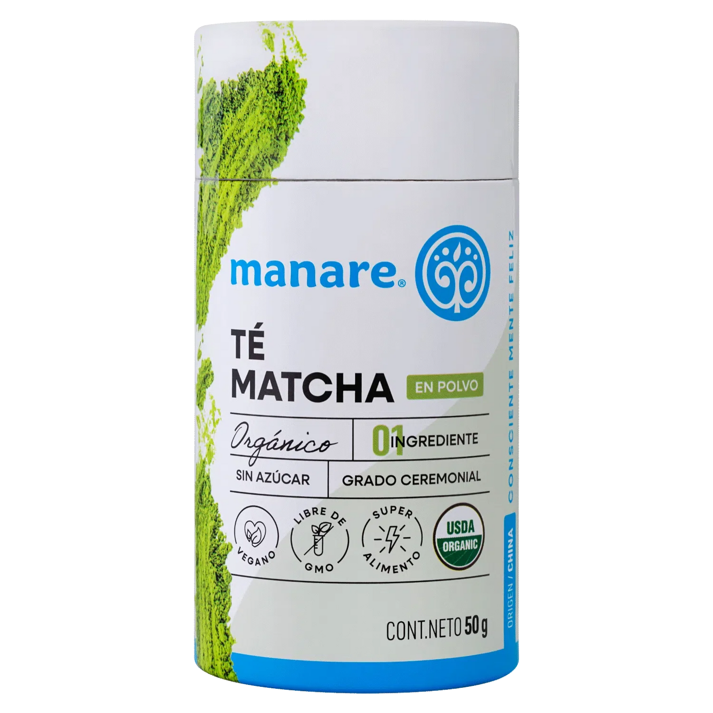 Te matcha organico en polvo 50 gramos Marca Manare