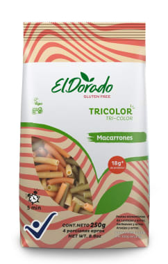 Pasta tricolor macarrones 250 gramos El Dorado