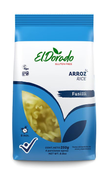 Pasta de arroz fusilli 250 gramos El Dorado