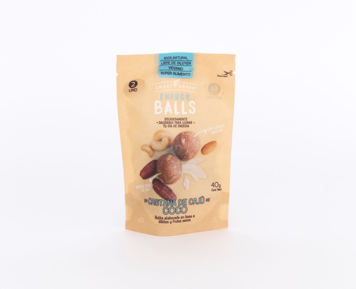 Energy balls castaña de caju 40 gramos Marca Smart Snack