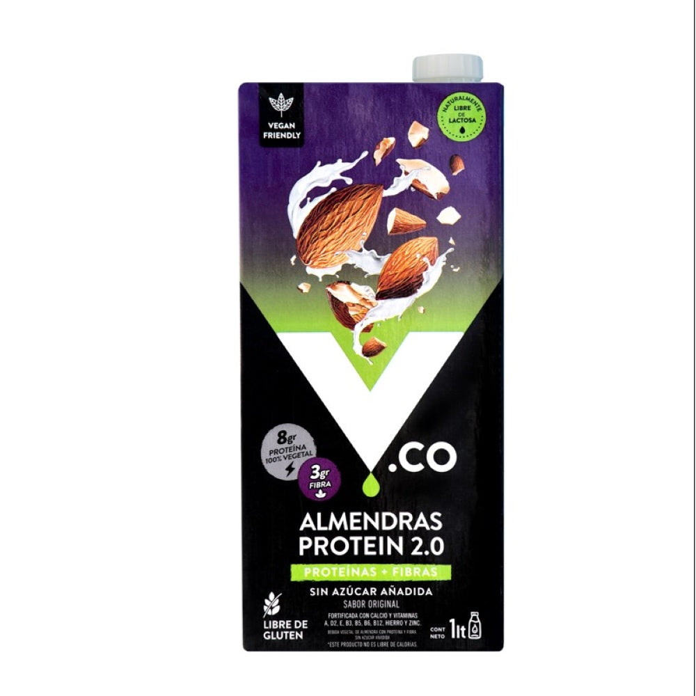 Bebida vegetal de almendra alta en proteina 1 litro Marca V.CO
