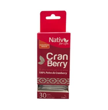 Cranberry 30 sachet de 2 gramos Marca Nativ For Life