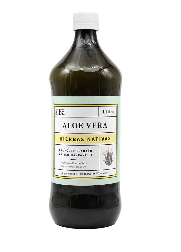 Aloe vera gel con hierbas nativas 1 litro Marca Apicola del Alba