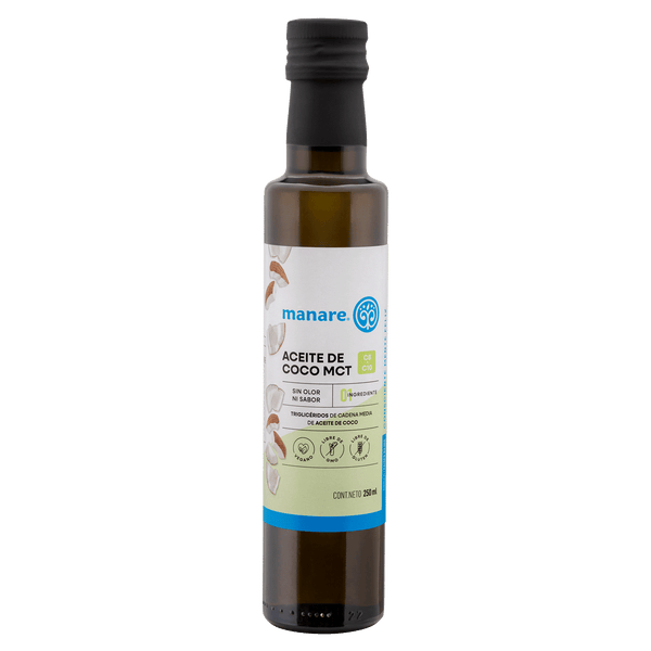 Aceite de coco MCT 250 ml Marca Manare