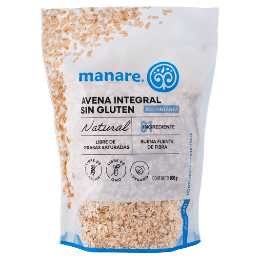 Avena sin gluten instantanea 800 gramos Marca Manare