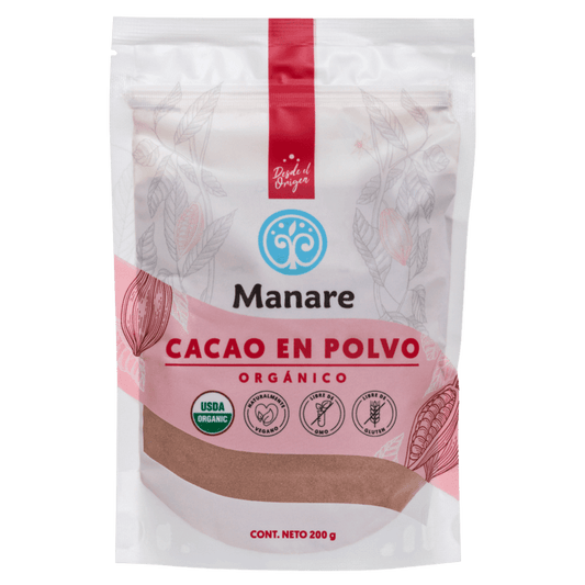 Cacao en polvo organico 200 gramos Marca Manare