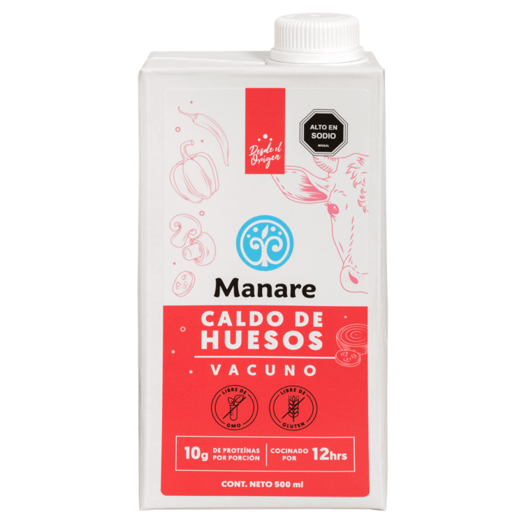 Caldo de huesos de vacuno sin gluten 500 ml Marca Manare