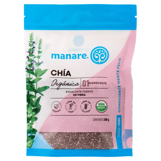 Semillas de chia organica 200 gramos Marca Manare
