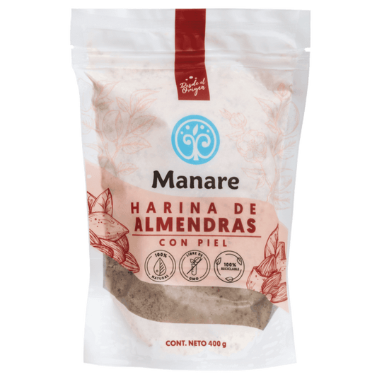 Harina de almendras con piel 400 gramos Marca Manare
