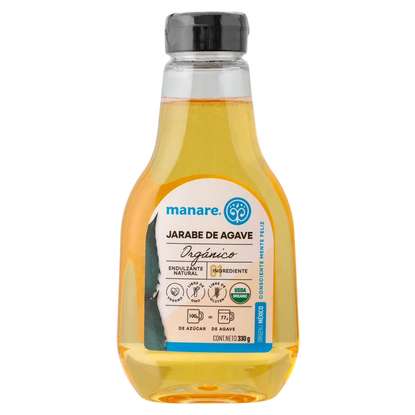 Jarabe de agave organico 330 gramos Marca Manare