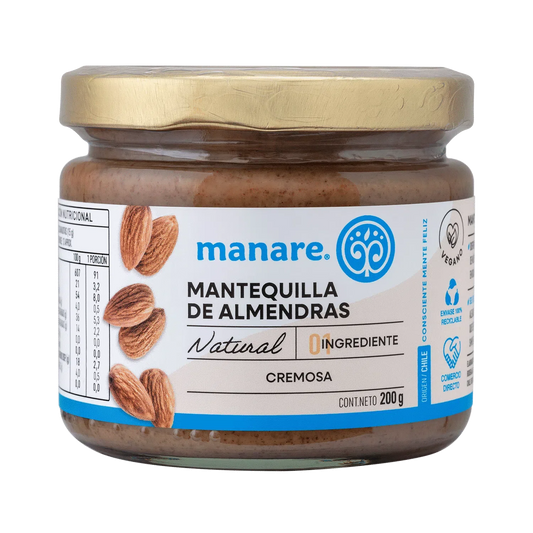 Mantequilla de almendras 200 gramos Marca Manare