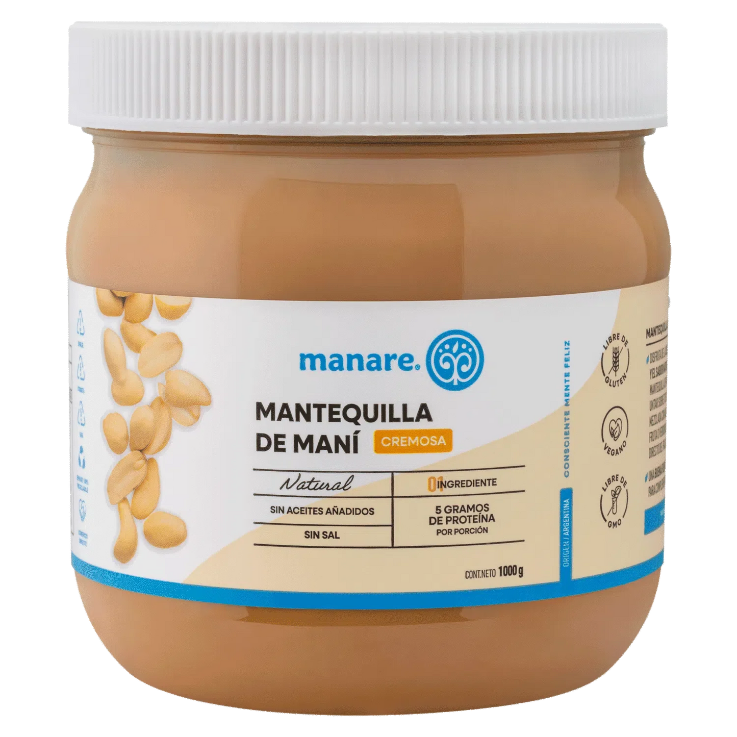 Mantequilla de mani 1 kilogramo Marca Manare
