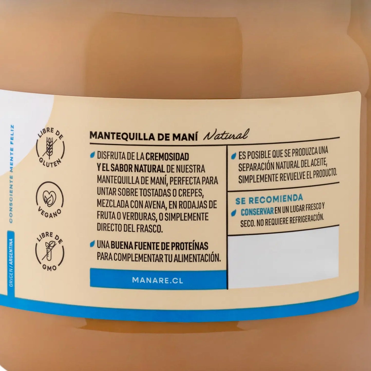 Mantequilla de mani 1 kilogramo Marca Manare