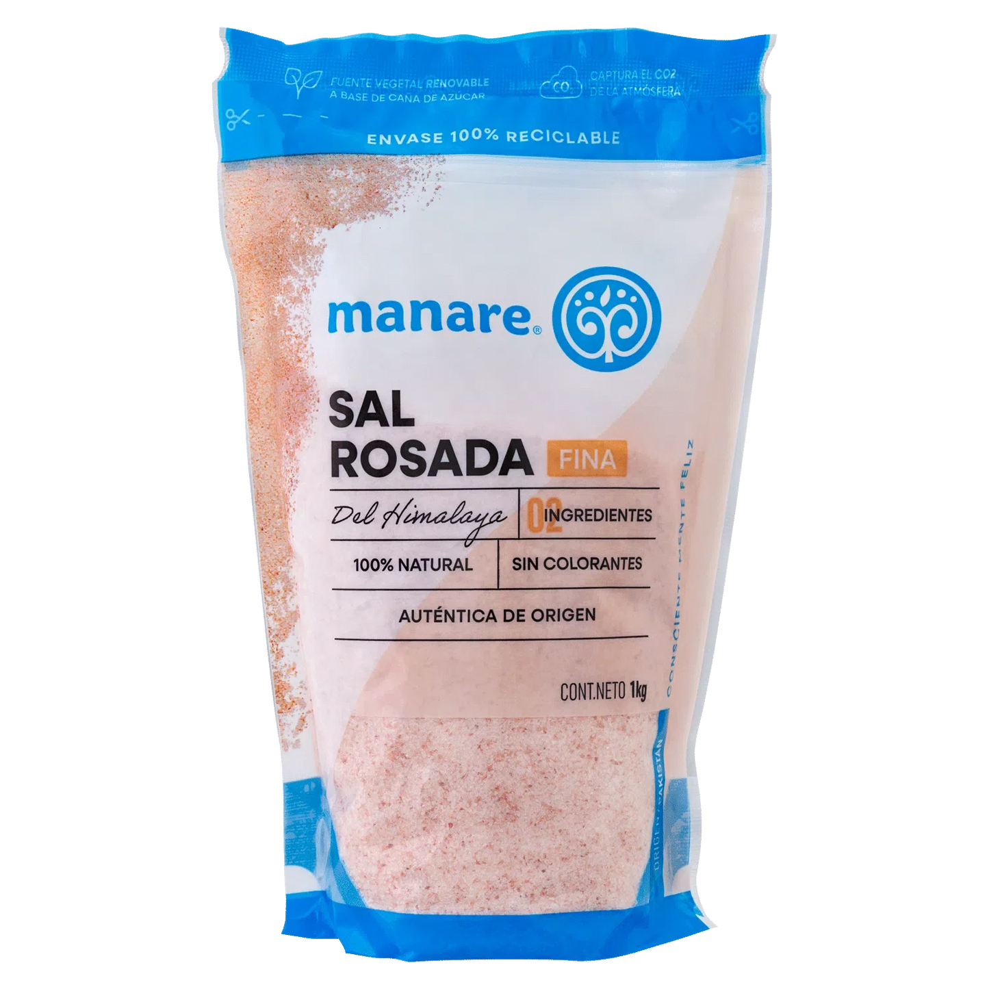 Sal rosada del himalaya fina 1 kilogramo Marca Manare