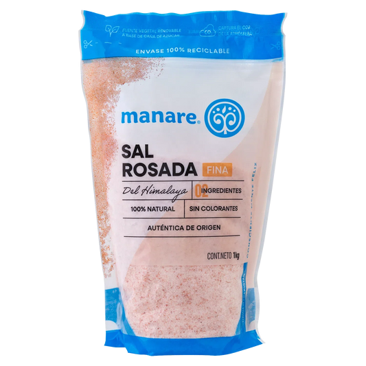 Sal rosada del himalaya fina 1 kilogramo Marca Manare
