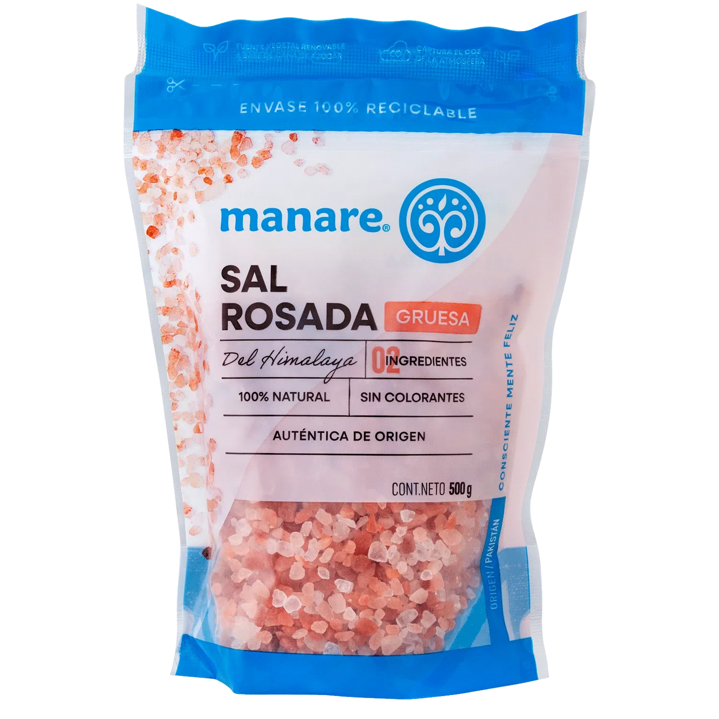 Sal rosada del himalaya gruesa 500 gramos Marca Manare
