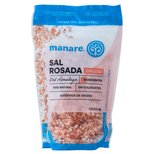 Sal rosada del himalaya gruesa 1 kilogramo Marca Manare