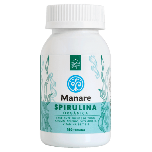 Spirulina organica 180 tabletas Marca Manare