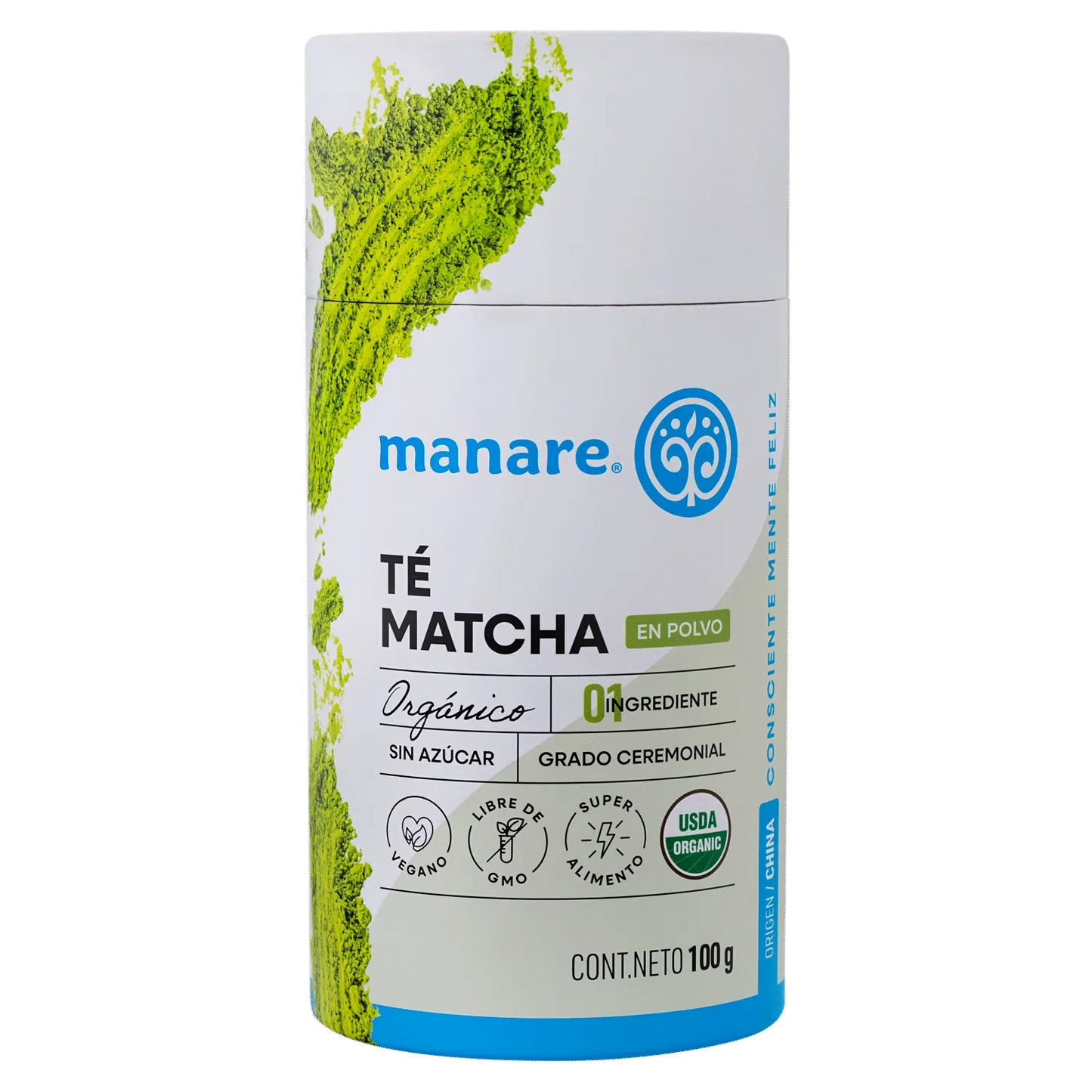 Te matcha organico en polvo 100 gramos Marca Manare