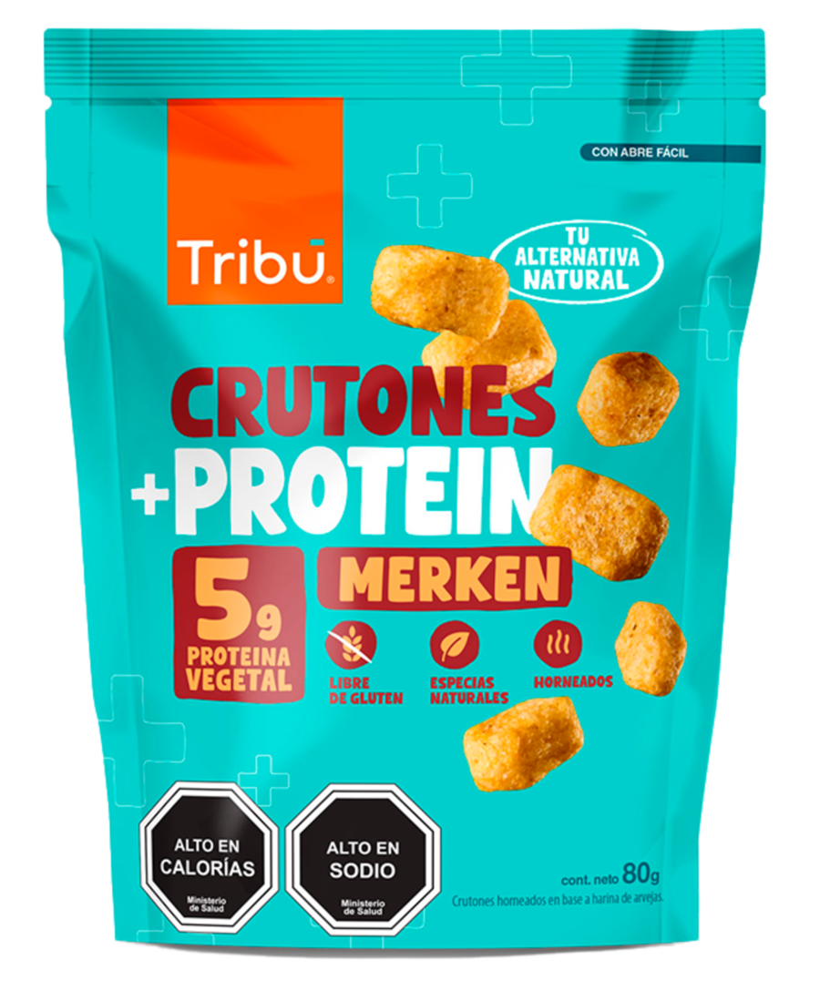 Caja crutones protein merken 15 unidades de 80 gramos Marca Tribu
