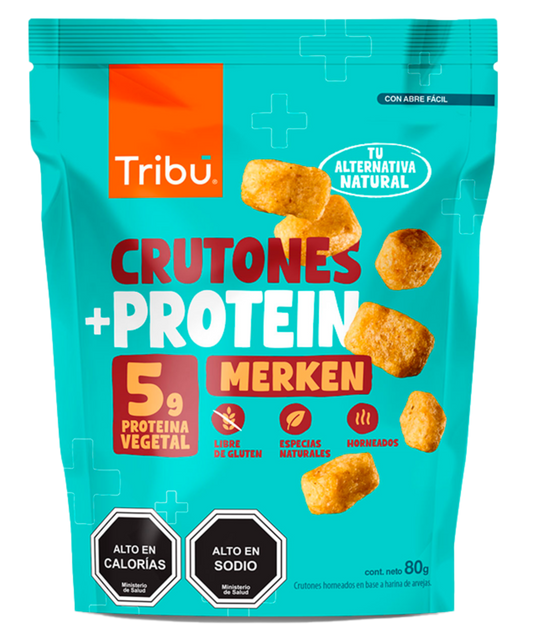 Caja crutones protein merken 15 unidades de 80 gramos Marca Tribu
