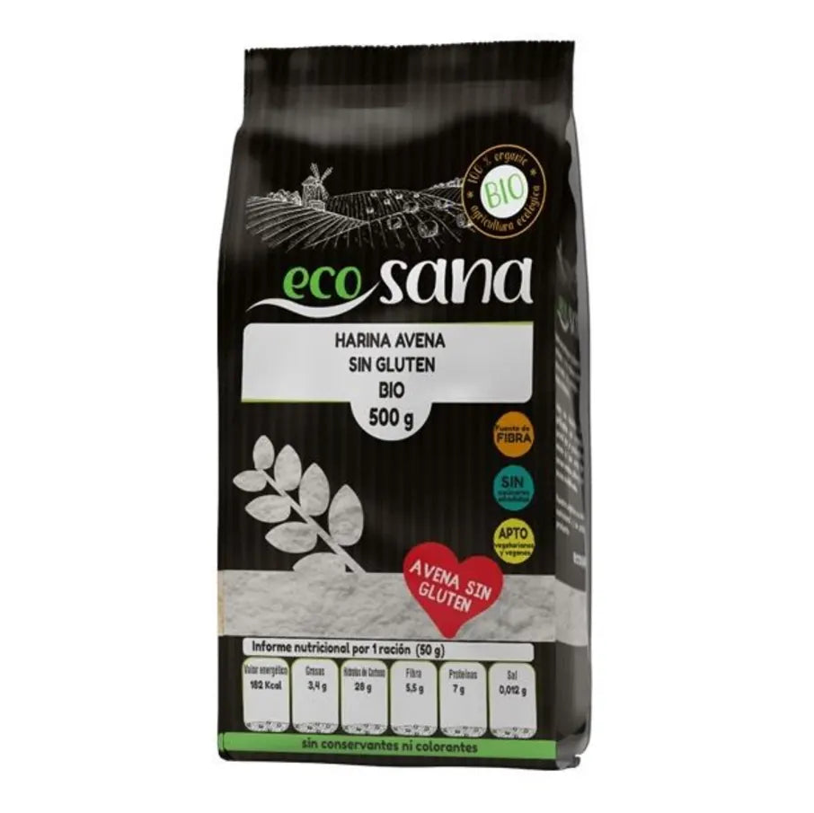 Harina avena sin gluten bio 500 gramos Marca Ecosana
