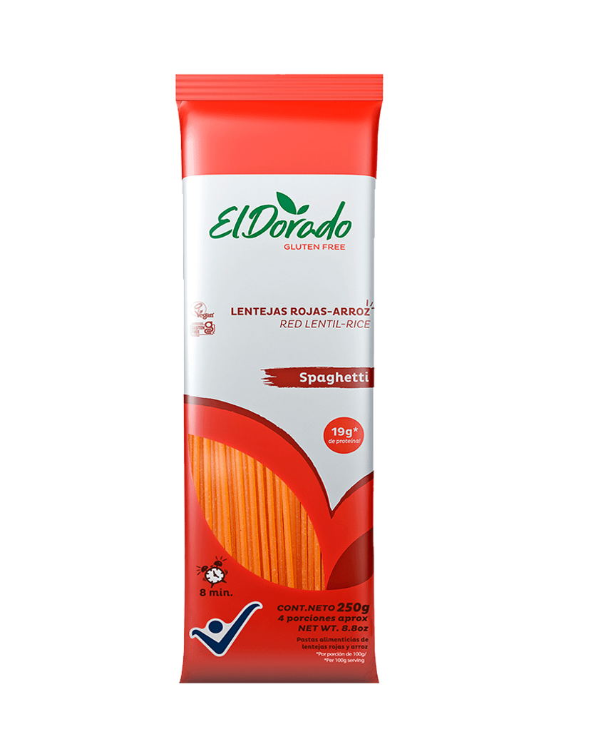 Pasta de lentejas rojas de spaguetti 250 gramos El Dorado