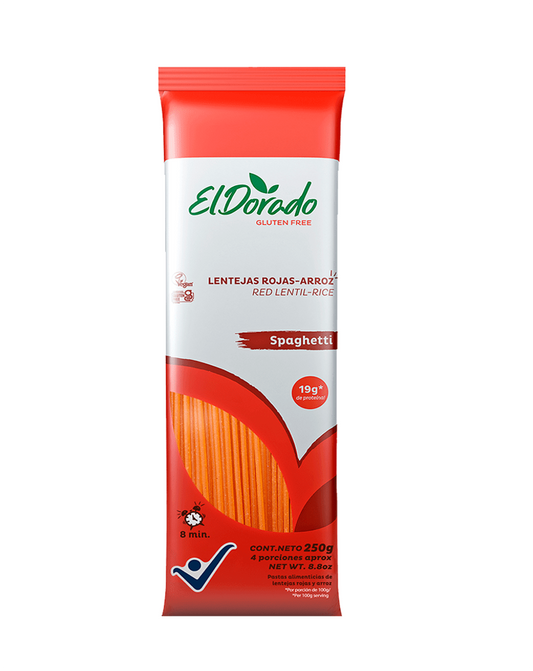 Pasta de lentejas rojas de spaguetti 250 gramos El Dorado