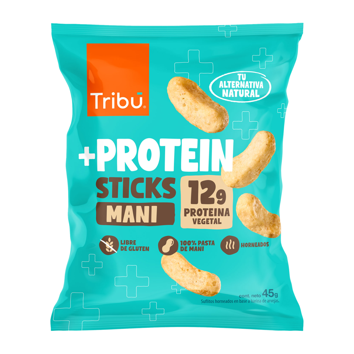 Caja suflito protein sticks mani 15 unidades de 45 gramos Marca Tribu