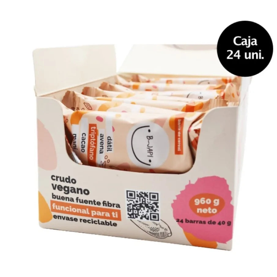 Caja 24 unidades barra de cereal con triptofano 40 gramos Marca B-Japi
