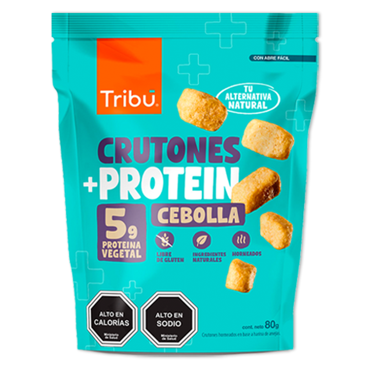 Caja crutones protein cebolla 15 unidades de 80 gramos Marca Tribu
