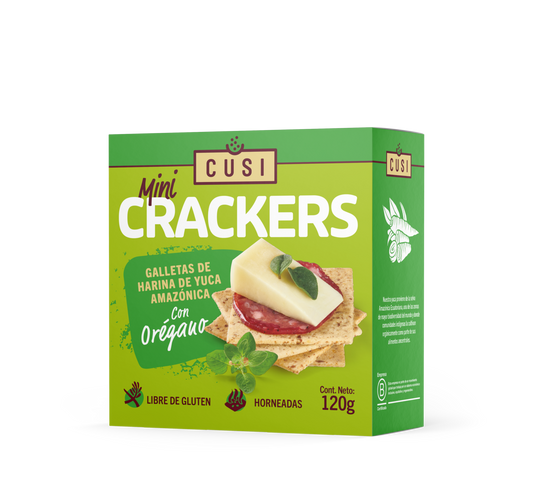 Crackers de yuca y oregano 120 gramos Marca Cusi