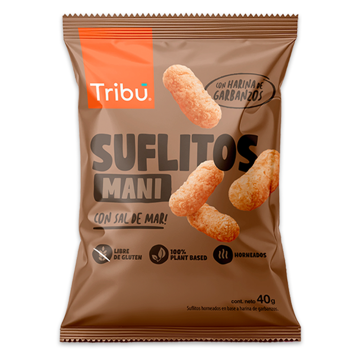 Caja suflito mani 20 unidades de 40 gramos Marca Tribu