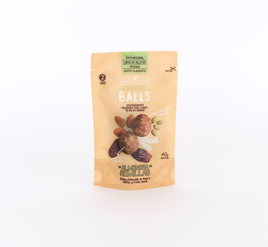 Energy balls semillas de calabaza y almendras 40 gramos Marca Smart Snack
