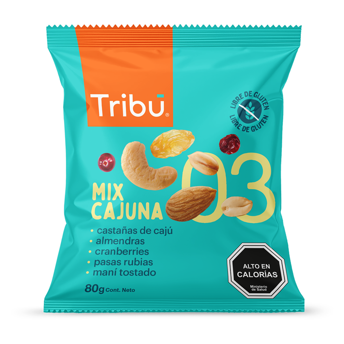 Caja mix cajuna 16 unidades de 80 gramos Marca Tribu