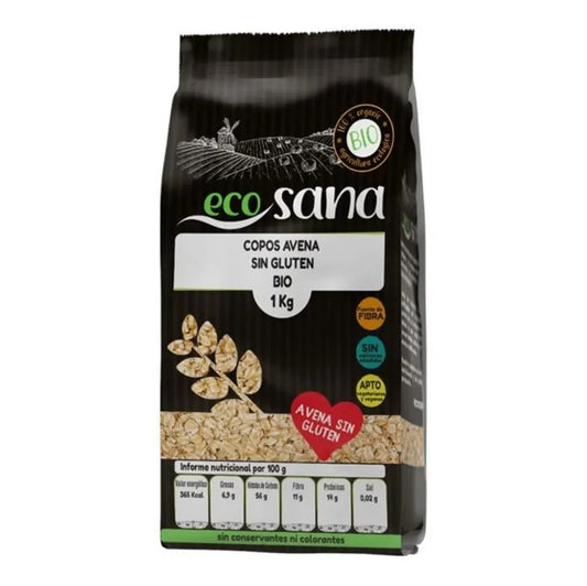 Copos avena grueso sin gluten bio 1 kilogramo Marca Ecosana