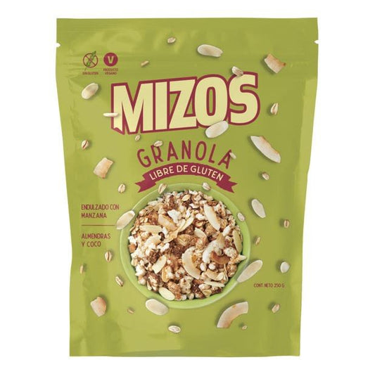 Granola almendra coco 250 gramos Marca Mizos