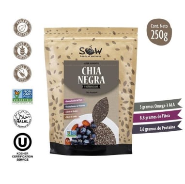 Chia negra 250 gramos Marca Sow