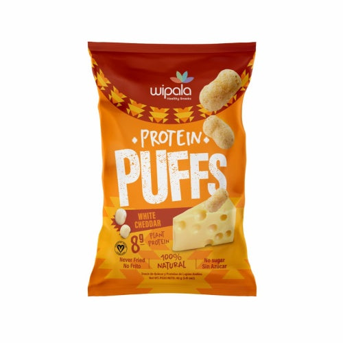 Puffs sabor queso cheddar proteico 40 gramos Marca Wipala