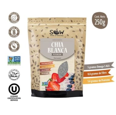 Chia blanca sow 250 gramos Marca Sow