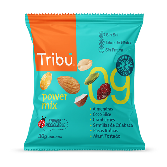 Caja mix power mix 128 unidades de 30 gramos Marca Tribu
