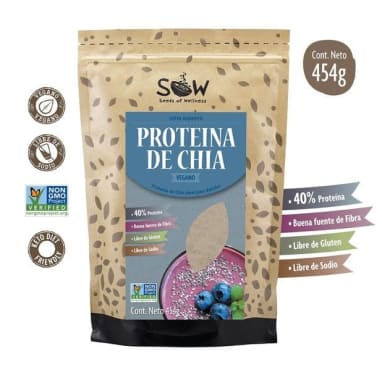 Proteina de chia sow 454 gramos Marca Sow