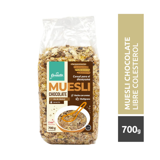 Muesli chocolate 700 gramos Marca Granolin