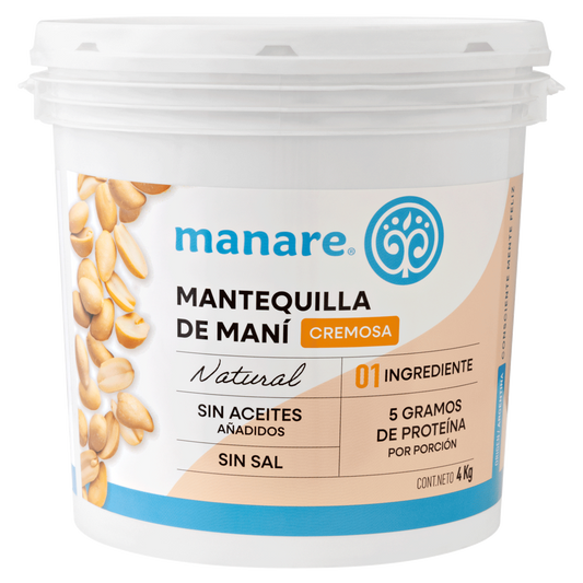 Balde mantequilla de mani 4 kilogramos Marca Manare