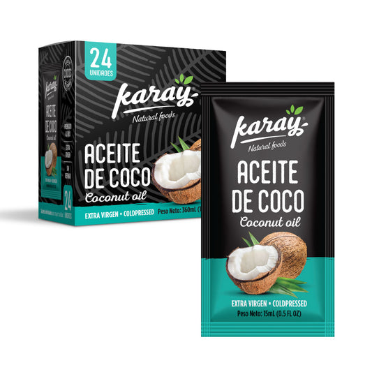 Aceite de coco sachet 6 unidades de 15 ml Marca Karay