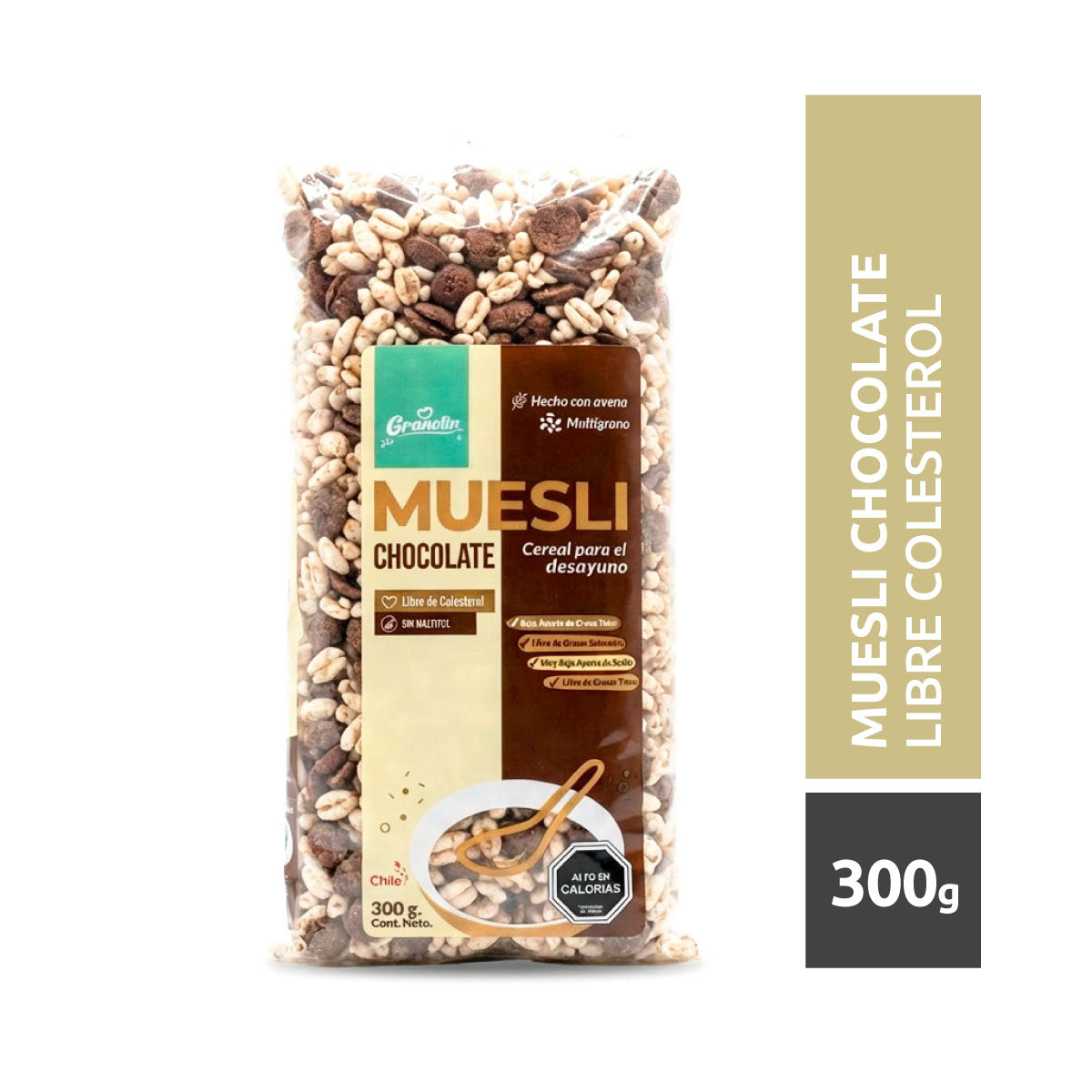 Muesli chocolate 300 gramos Marca Granolin