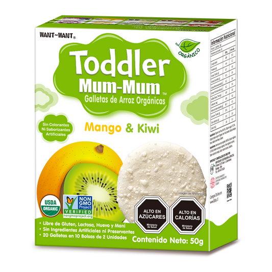 Galleta toddler de arroz mango kiwi 50 gramos Marca Baby Mum-Mum